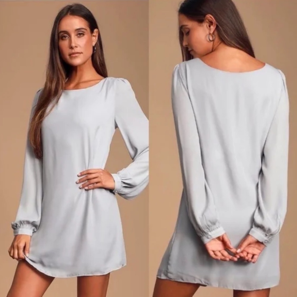 Lulu's Light Gray Blouse